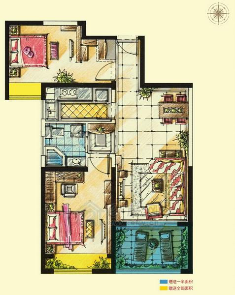 1. e?府经济学_...居室博仕后悦府E1户型图1 02 06单元 博仕后悦府户型图(2)