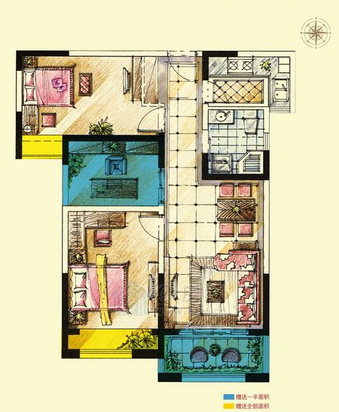 1. e?府经济学_...居室博仕后悦府E1户型图1 02 06单元 博仕后悦府户型图(2)