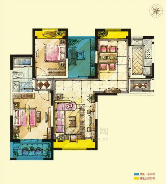 1. e?府经济学_...居室博仕后悦府E1户型图1 02 06单元 博仕后悦府户型图(3)