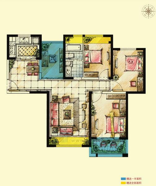 1. e?府经济学_...居室博仕后悦府E1户型图1 02 06单元 博仕后悦府户型图(3)