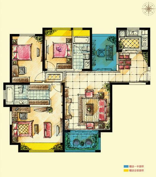 1. e?府经济学_...居室博仕后悦府E1户型图1 02 06单元 博仕后悦府户型图(3)